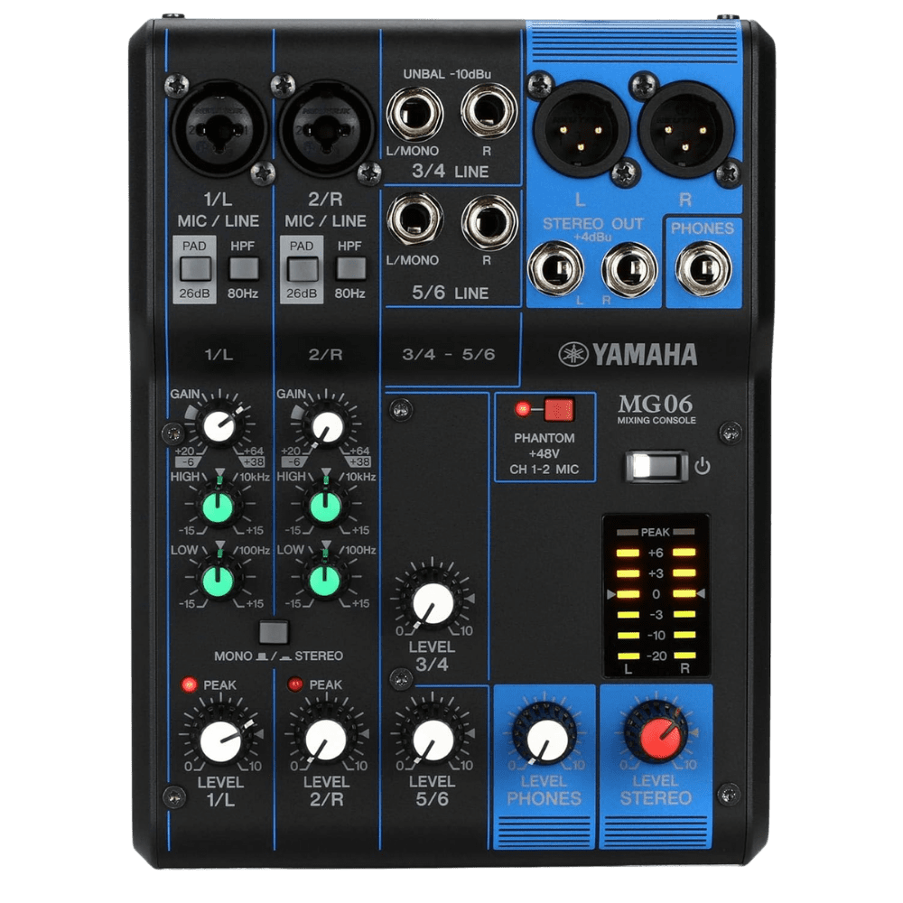 Yamaha MG06 - 6-Channel Mixing Console 1 Yamaha MG06 - 6-Channel Mixing Console